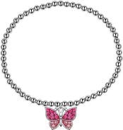 Lily Nily Kids' Crystal Butterfly Charm Stretch Bracelet