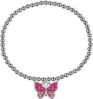 Lily Nily Kids' Crystal Butterfly Charm Stretch Bracelet