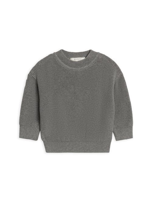 Kendi Laurie Organic Sweater Knit Crew Pullover In Gray