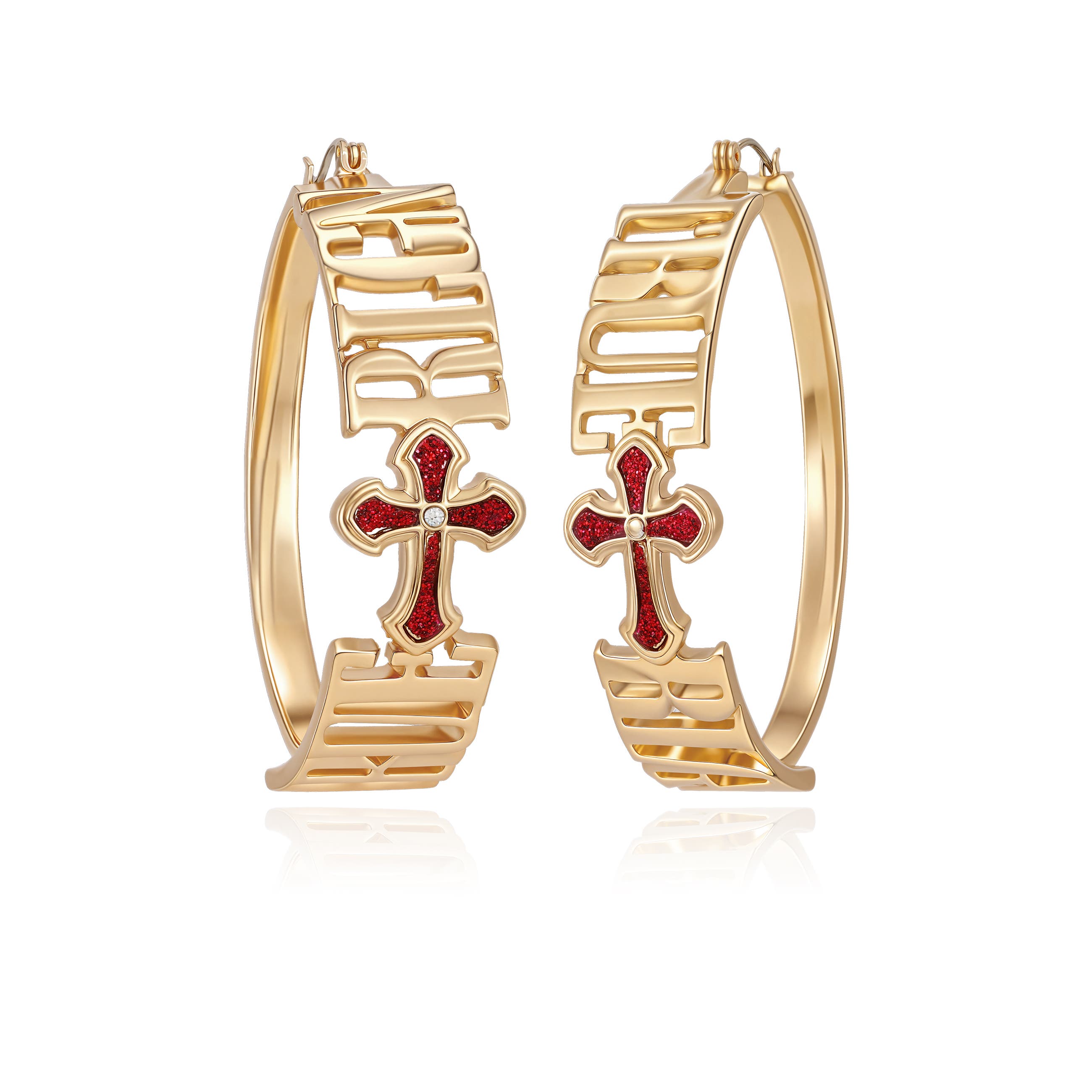 True Religion Logo Cross Hoop Earrings (Women) | Nordstrom