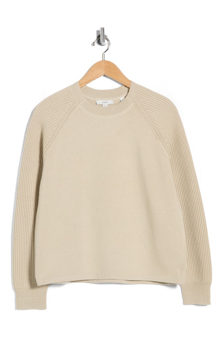 Ribbed Cotton Pullover, Alternate, color, SILVER