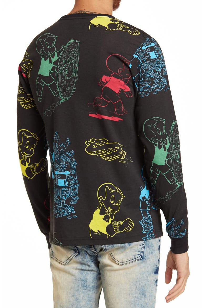 x Richie Rich Big Spender Long Sleeve Tee, Alternate, color, BLACK