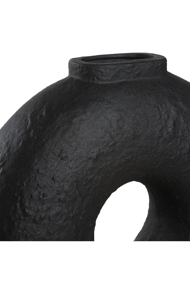 Renwil Ezra Glazed Porcelain Vase, Alternate, color, Matte Black Finish