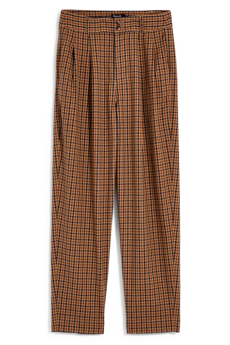 Desert Check Pleated Taper Wide Leg Pants, Alternate, color, DESERT CHECK