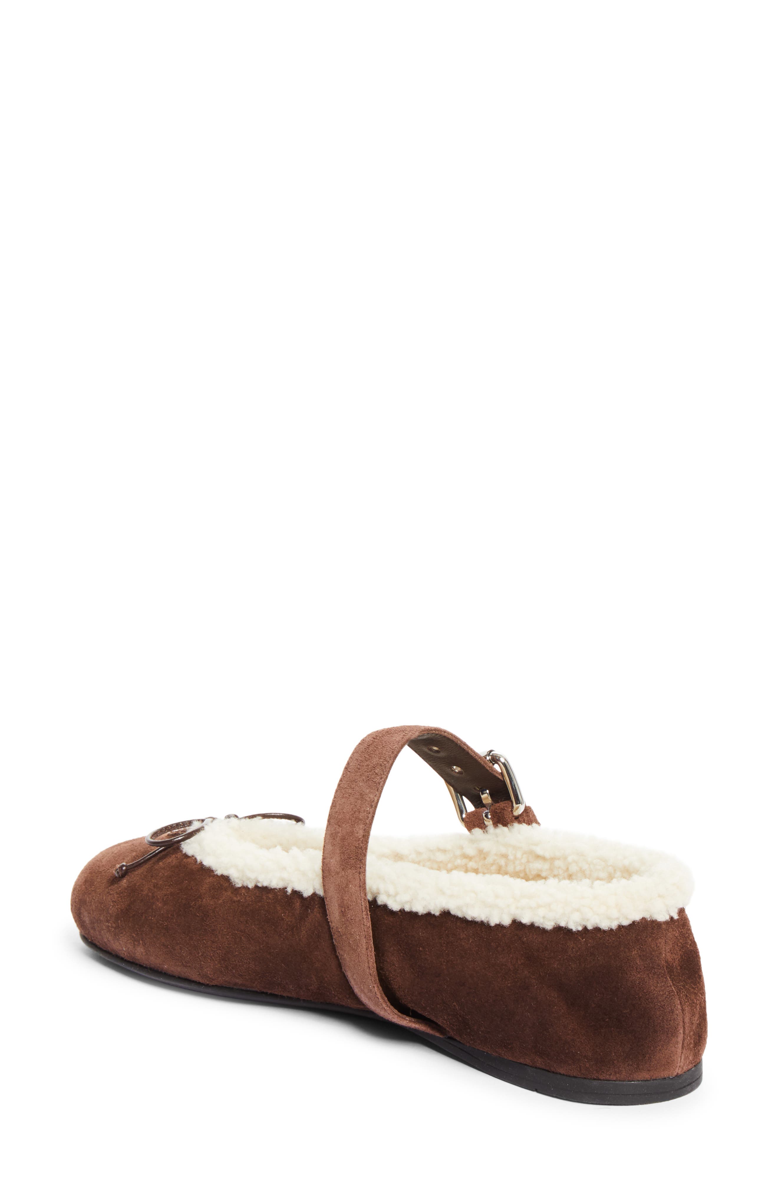 Genuine Shearling Lined Ballet Flat, Alternate, color, MORO
