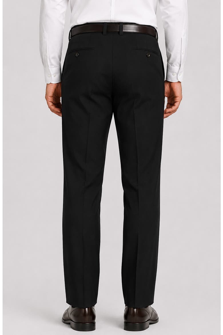Stefano Modern Fit Wool Trousers, Alternate, color, BLACK