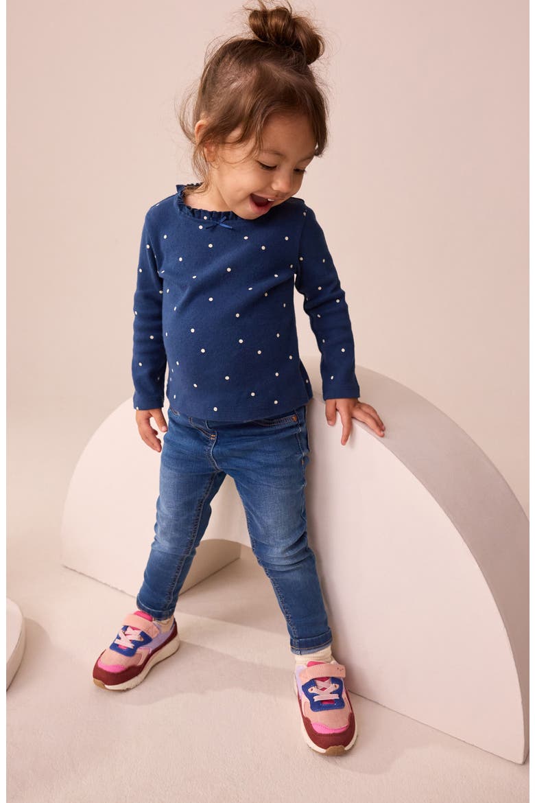 Kids' Polka Dot Long Sleeve T-Shirt, Alternate, color, BLUE