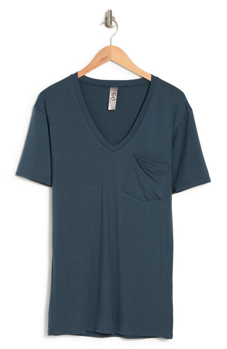 GO COUTURE Deep V-Neck Boyfriend Tee, Alternate, color, Skydiver