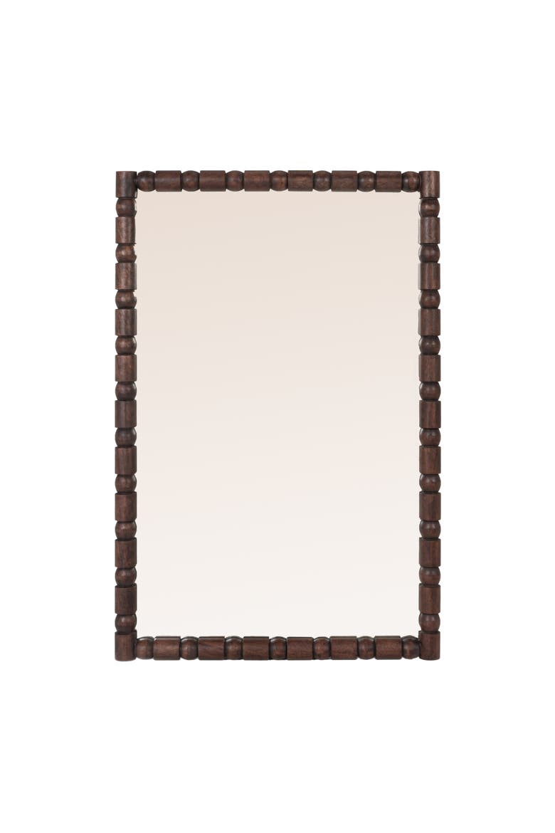 Sculptural Bobbin Frame Wall Mirror, Alternate, color, Dark Brown