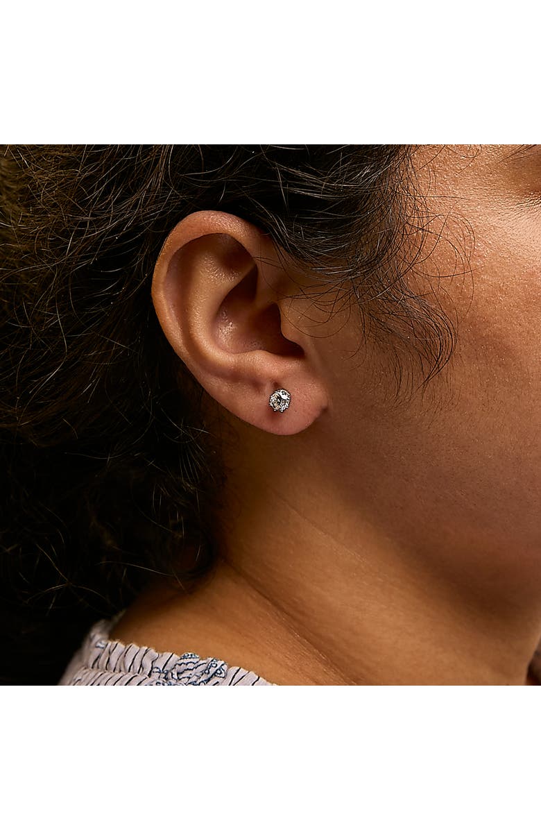 Haus of Brilliance 14K White Gold 1.0 Ct Lab-Grown Diamond 8 Prong Hidden Halo Stud Earrings, Alternate, color, White