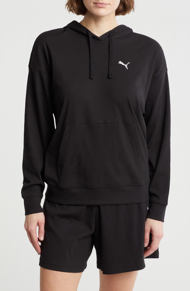PUMA Essential Comfort Rib Hoodie, Main, color, Puma Black