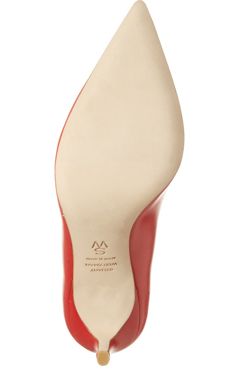 Stuart Weitzman 'Stuart Power 75 Pointed Toe Pump, Alternate, color, Cherry Leather