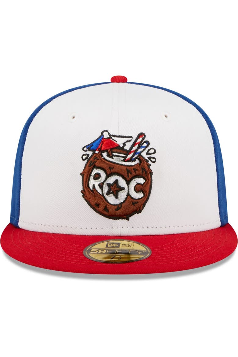 Men's New Era White/Red Cocos Locos de Rochester Copa De La Diversion 59FIFTY Fitted Hat, Alternate, color, White