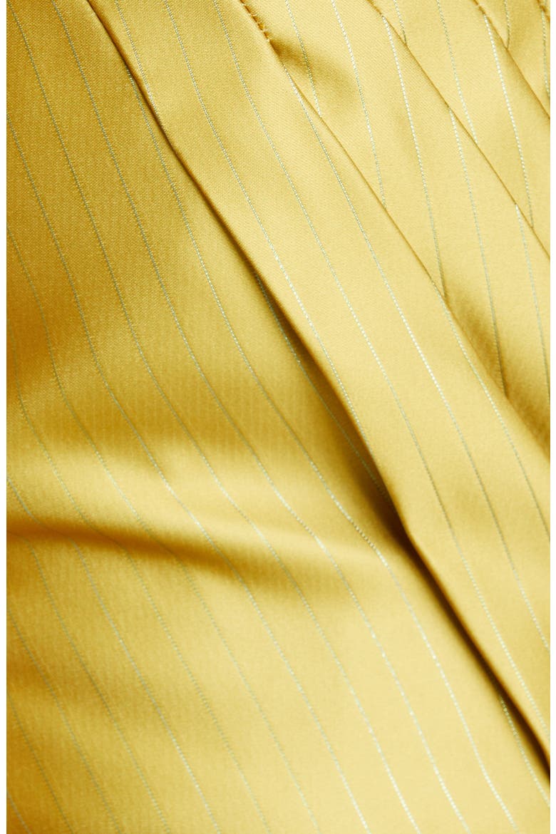 Ella Pleated Duchess Satin Strapless Top, Alternate, color, CHARTREUSE
