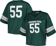 Established & Co. Women's Established & Co. #55 Green Michigan State Spartans Fashion Boxy Cropped Football Jersey