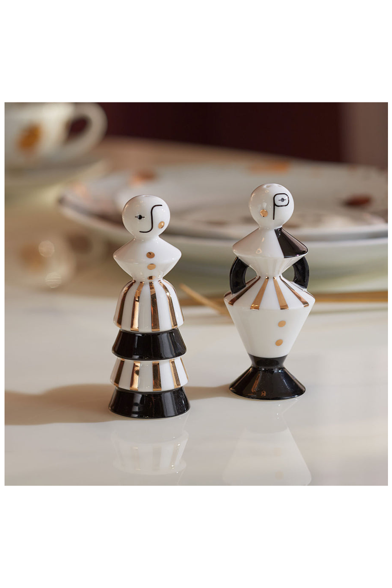 Vienna Salt and Pepper Set, Alternate, color, Black / White / Gold