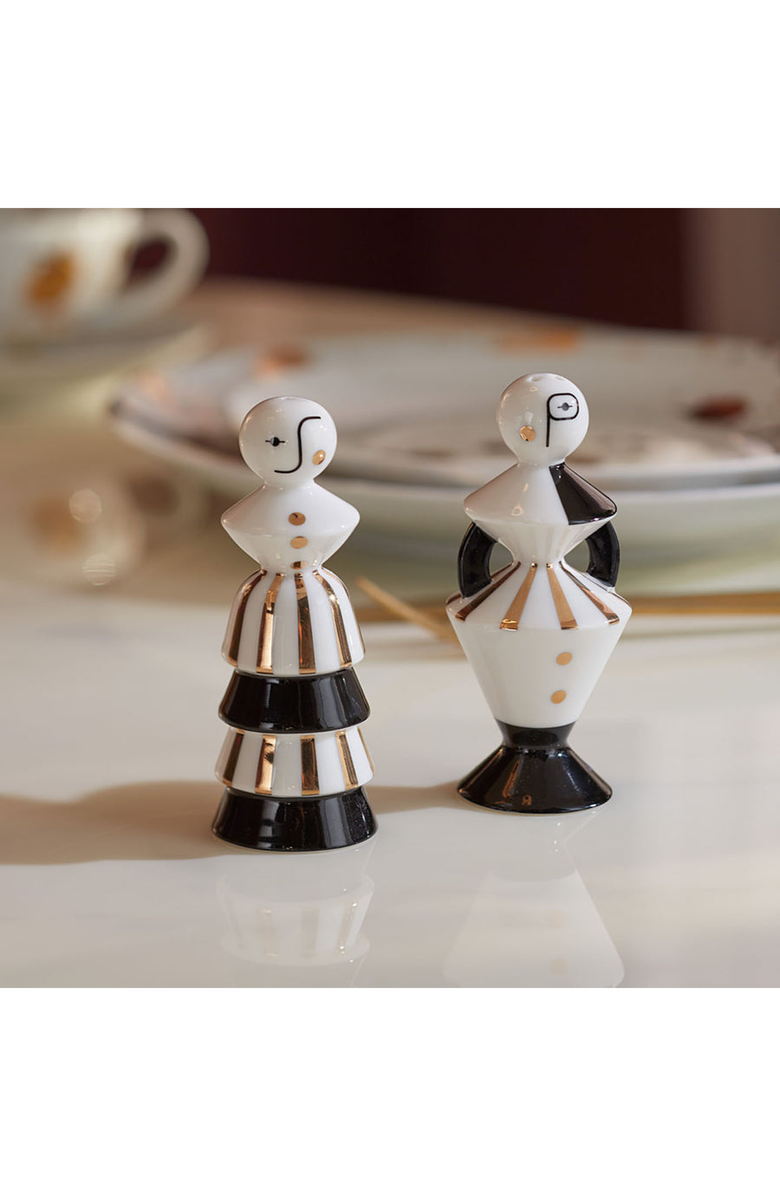 Jonathan Adler Vienna Salt and Pepper Set, Alternate, color, Black / White / Gold