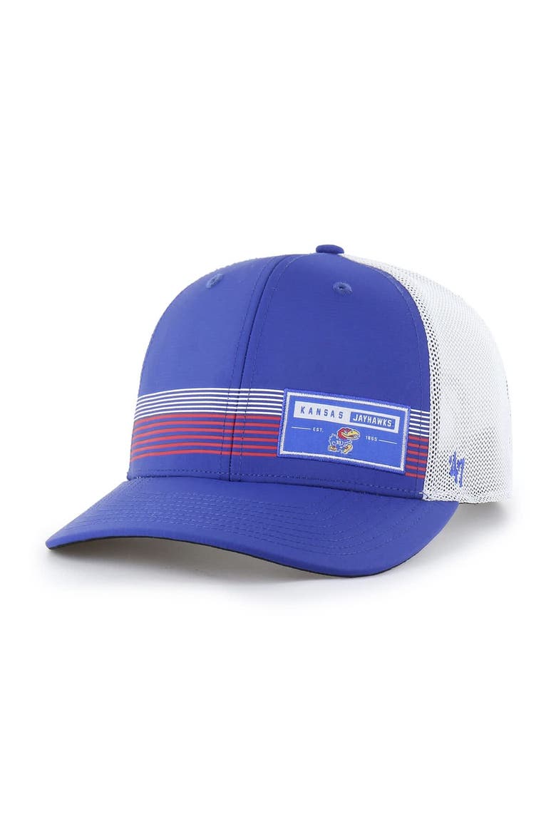 Men's '47  Royal Kansas Jayhawks Rangefinder brrr Trucker Adjustable Hat, Main, color, Royal