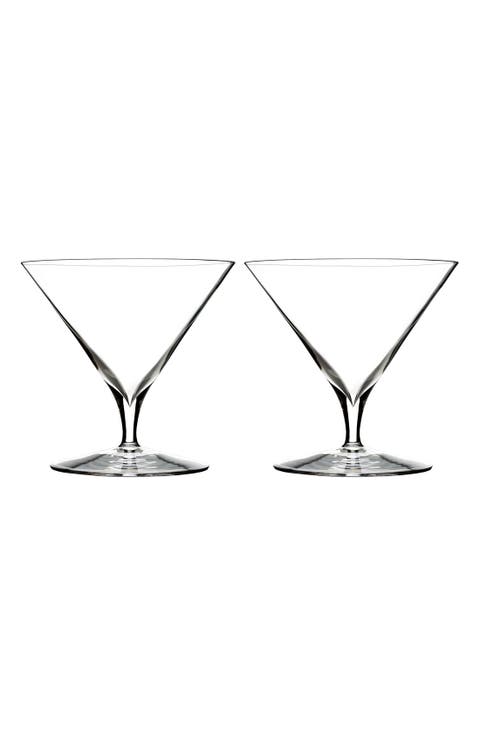'Elegance' Fine Crystal Martini Glasses (Set of 2)