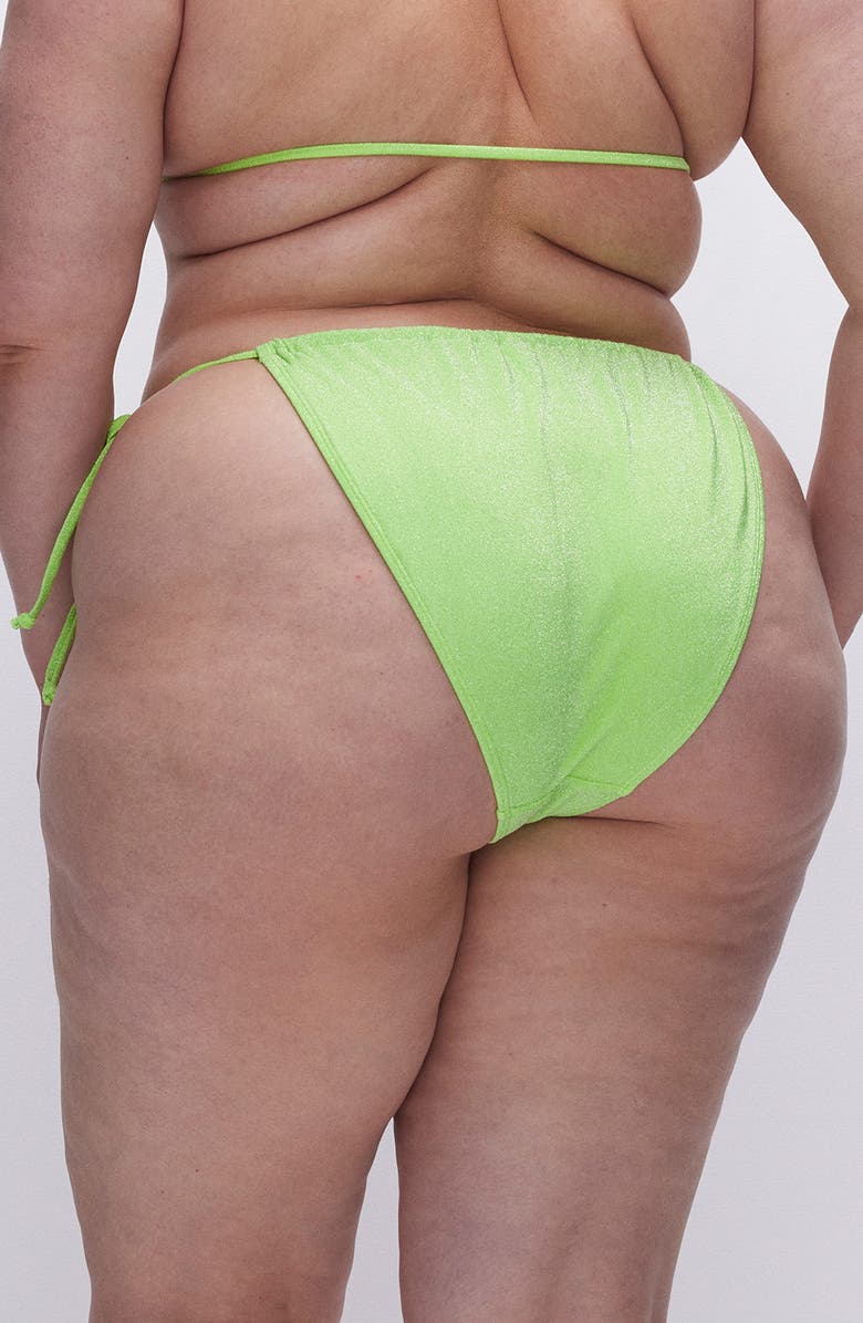 Good American Sparkle Tiny Ties Bikini Bottoms, Alternate, color,