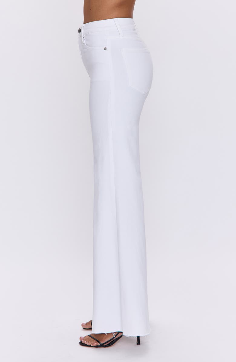 Pistola Izzy High Waist Raw Hem Wide Leg Jeans, Alternate, color, Vivid White