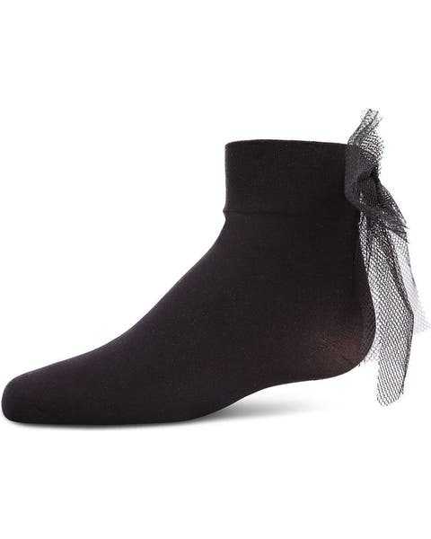 Microfiber Tulle Bow Anklet Socks (Little Kid & Big Kid)