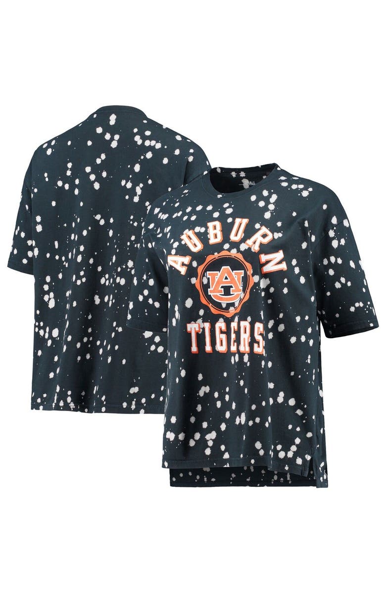 PRESSBOX Women's Pressbox Navy Auburn Tigers Bishop Bleach Wash T-Shirt, Alternate, color,
