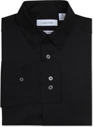 Calvin Klein Kids' Solid Long Sleeve Slim Fit Shirt