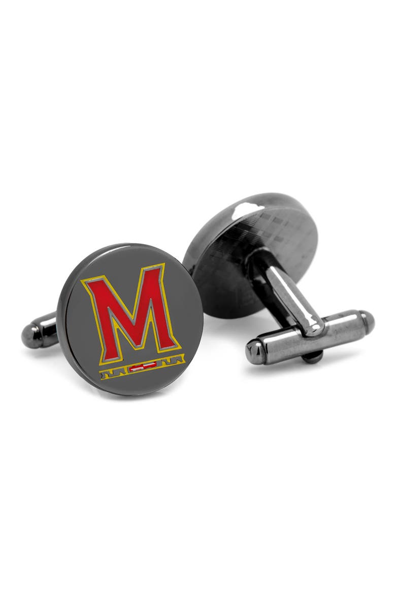 NCAA Maryland Terrapins Cuff Links & Tie Bar, Alternate, color, RED