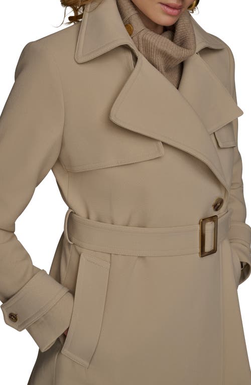 Donna Karan New York Belted Long Raincoat In Neutral