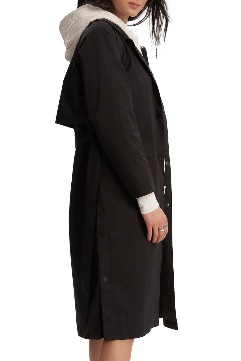 Janie Long Rain Jacket, Alternate, color, BLACK