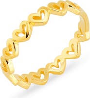 Kiara by Ki-Ele Dainty Forever Hearts Band Ring