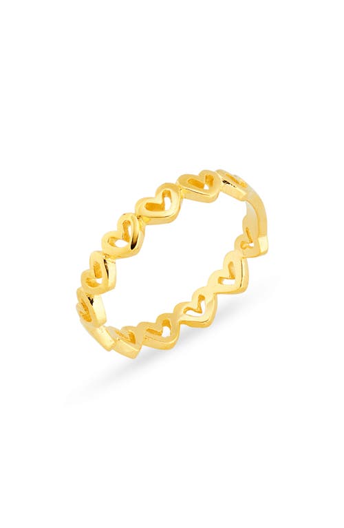Ki-ele Dainty Forever Hearts Band Ring In Gold