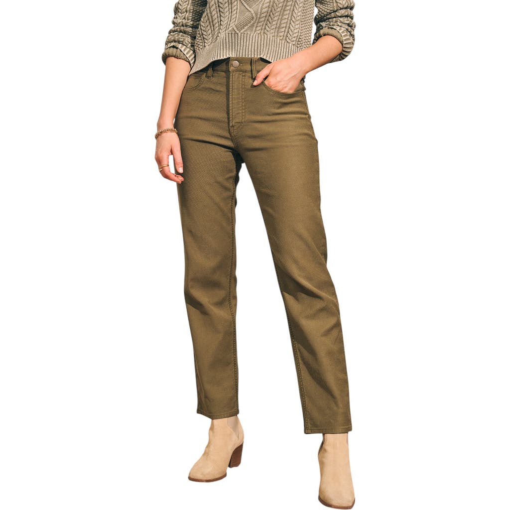 Faherty Stretch Terry Five Pocket Pant In Brown