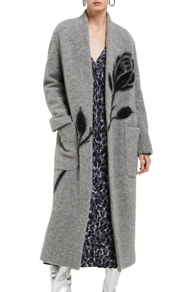 Wool-Blend Long Coat, Main, color, Grey