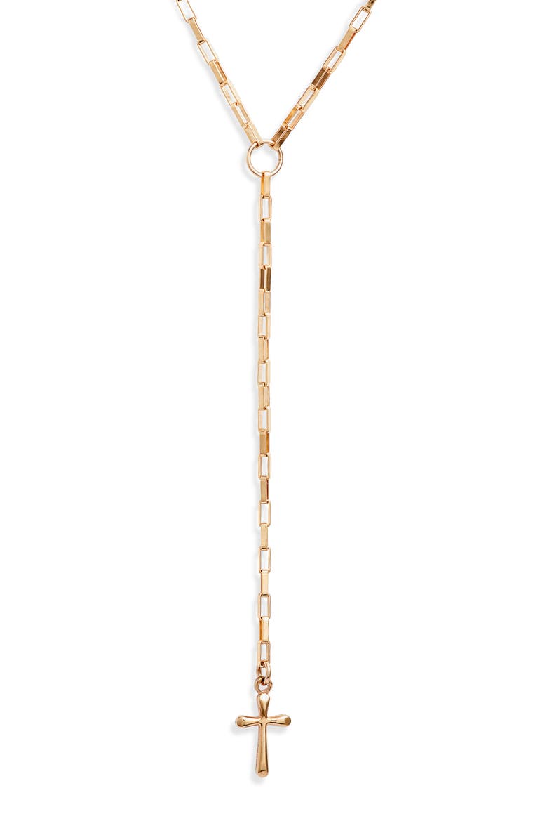 Nashelle Muse 14K-Gold Fill Cross Y-Necklace, Main, color, 