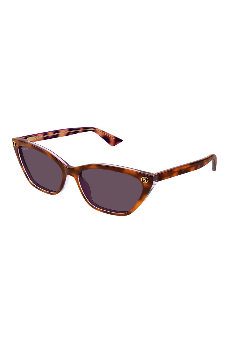 58mm Cat Eye Sunglasses, Alternate, color, HAVANA