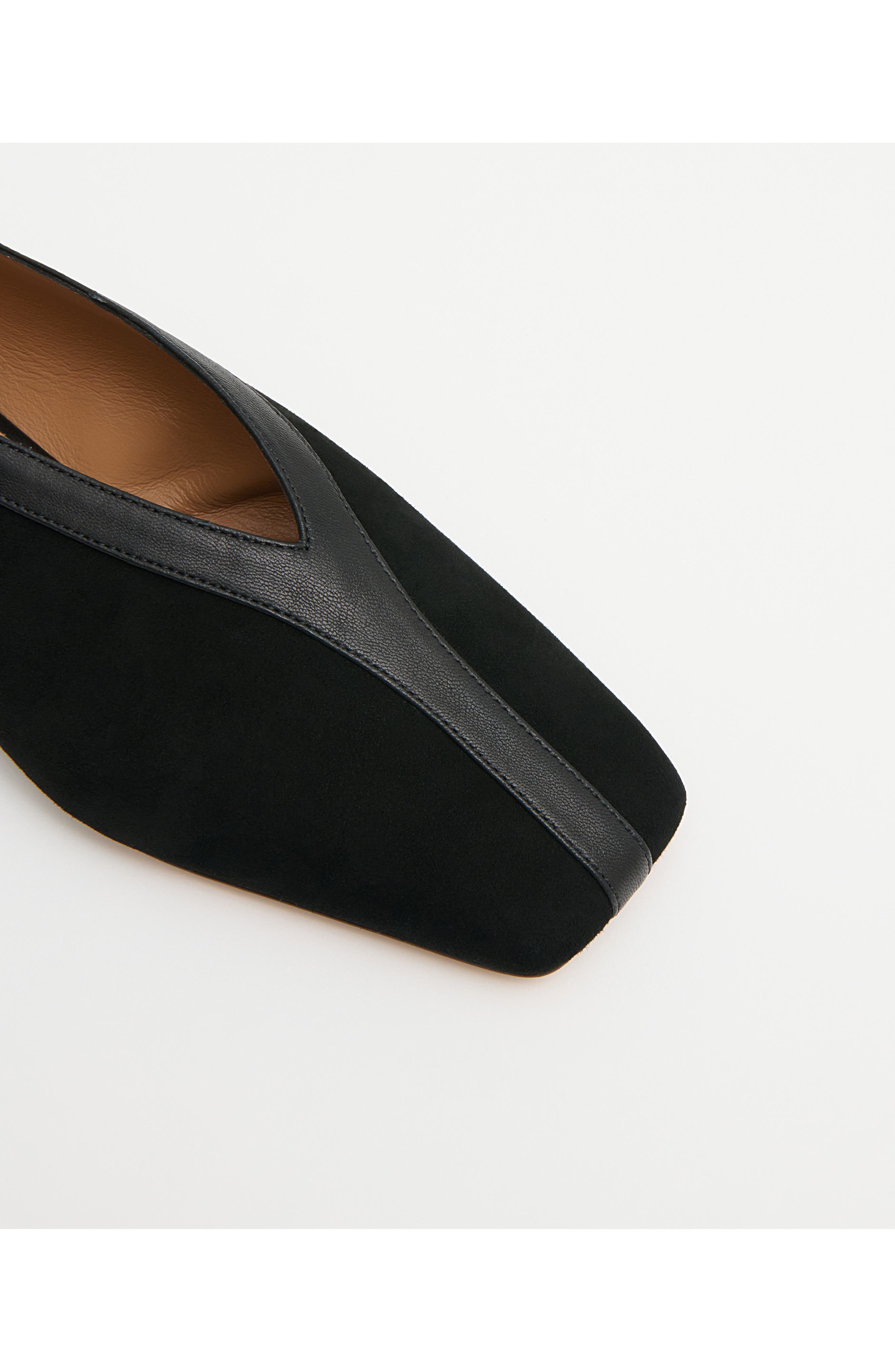 Square Toe Flat, Alternate, color, BLACK/BLACK