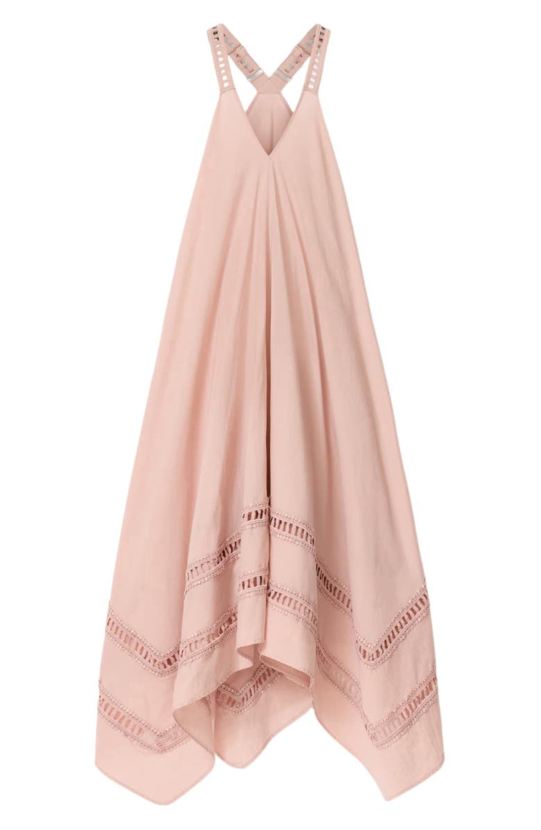 AllSaints Lil Handkerchief Hem Cotton Dress, Alternate, color, Blush Pink