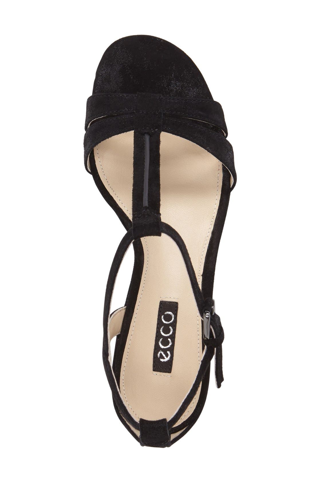 'Rivas' Wedge Sandal, Alternate, color, BLACK LEATHER