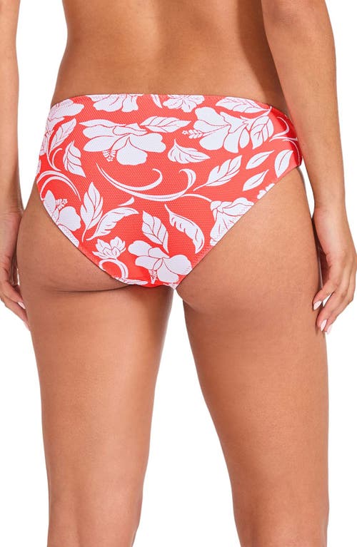 Tommy Bahama Island Cays Fiori Reversible Hipster Bikini Bottoms In Citrus Coral