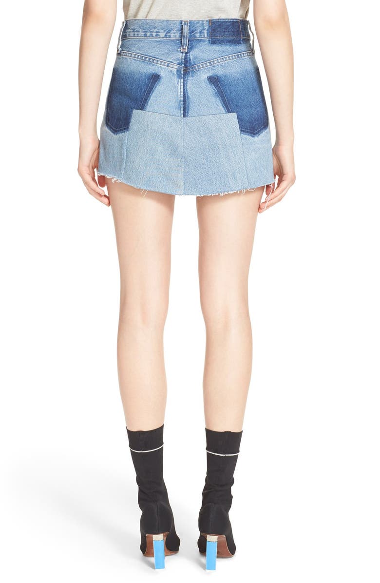 VETEMENTS Denim Mini Skirt, Alternate, color, 