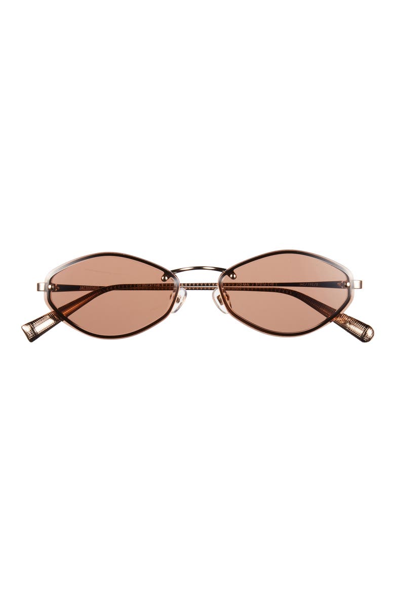 Les Lunettes Jac 57mm Oval Sunglasses, Main, color, LIGHT GOLD / BROWN