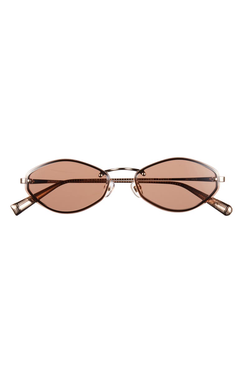 Jacquemus Les Lunettes Jac 57mm Oval Sunglasses, Main, color, Light Gold / Brown