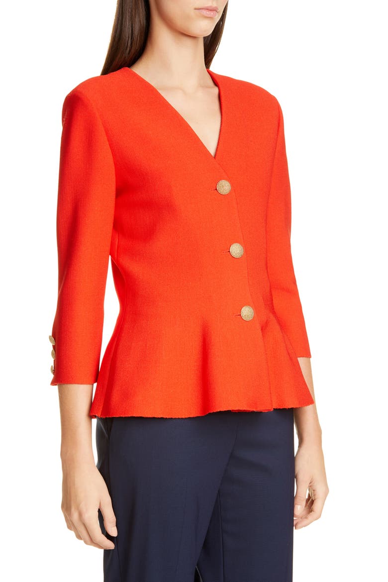 Sculptural Milano Cardigan, Alternate, color, GERANIUM