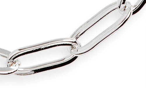 The Sis Kiss Mini Paperclip Chain Necklace In Metallic