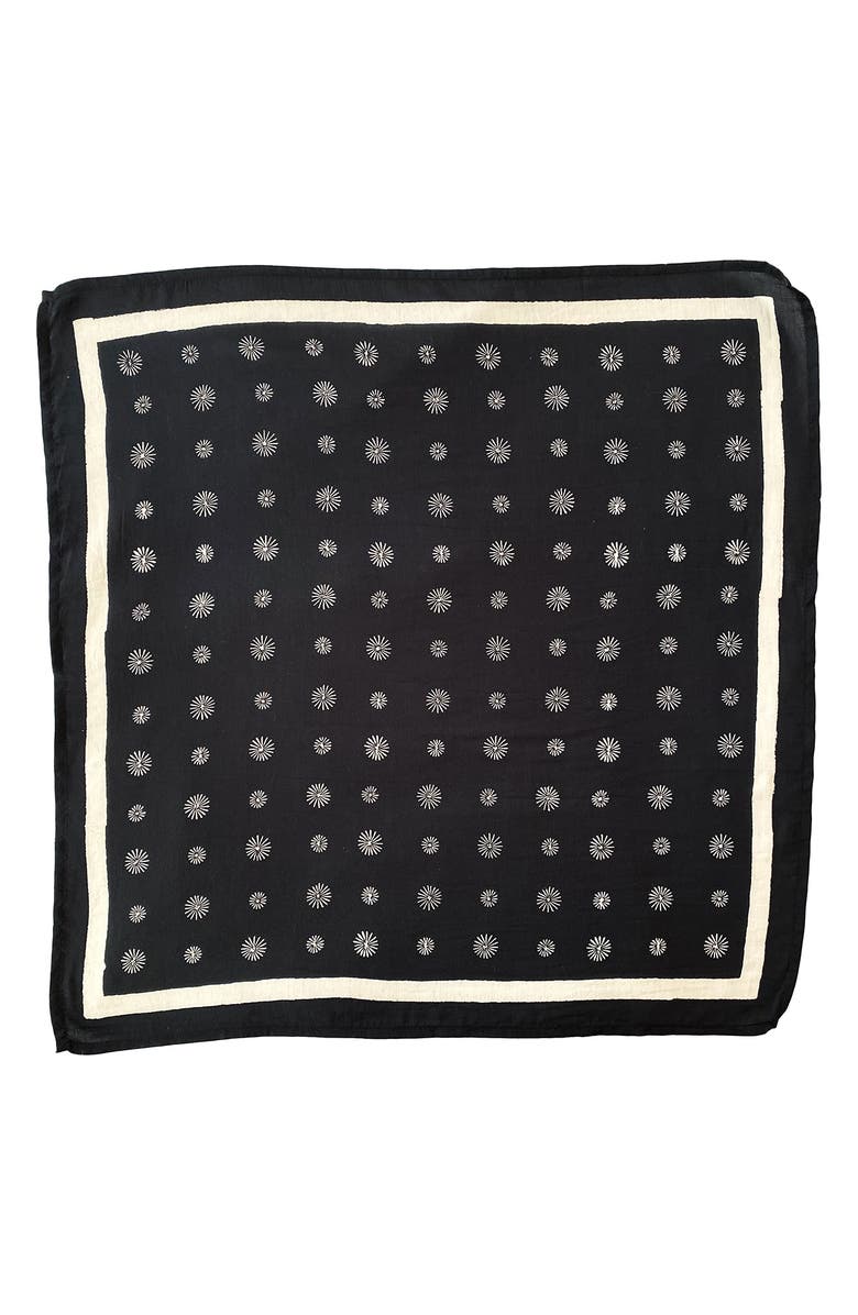 SUNDAY MONDAY Dot Print Cotton & Silk Bandana, Alternate, color,