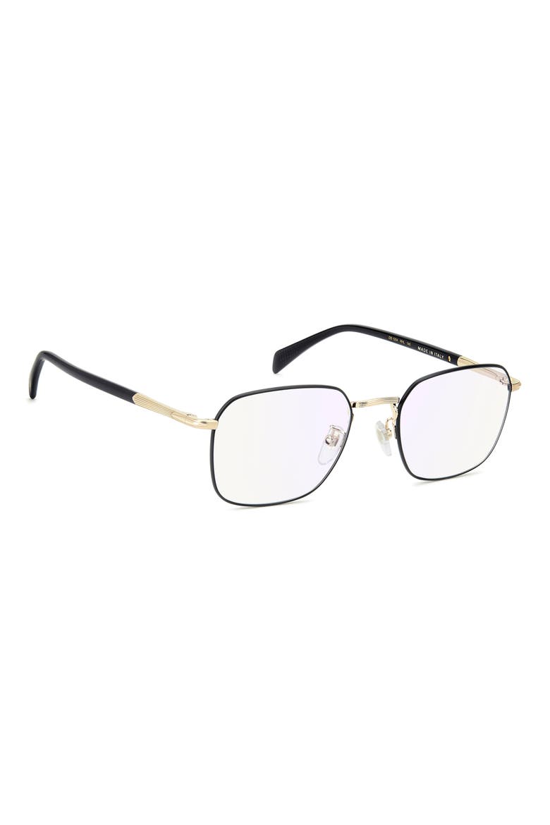 52mm Square Optical Glasses, Alternate, color, GOLD BLACK/ BLUE