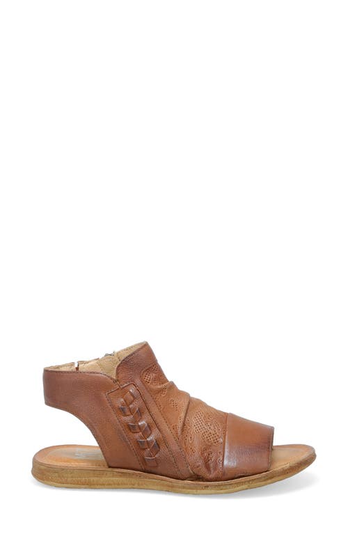 Miz Mooz Flaire Scrunch Leather Sandal In Brandy