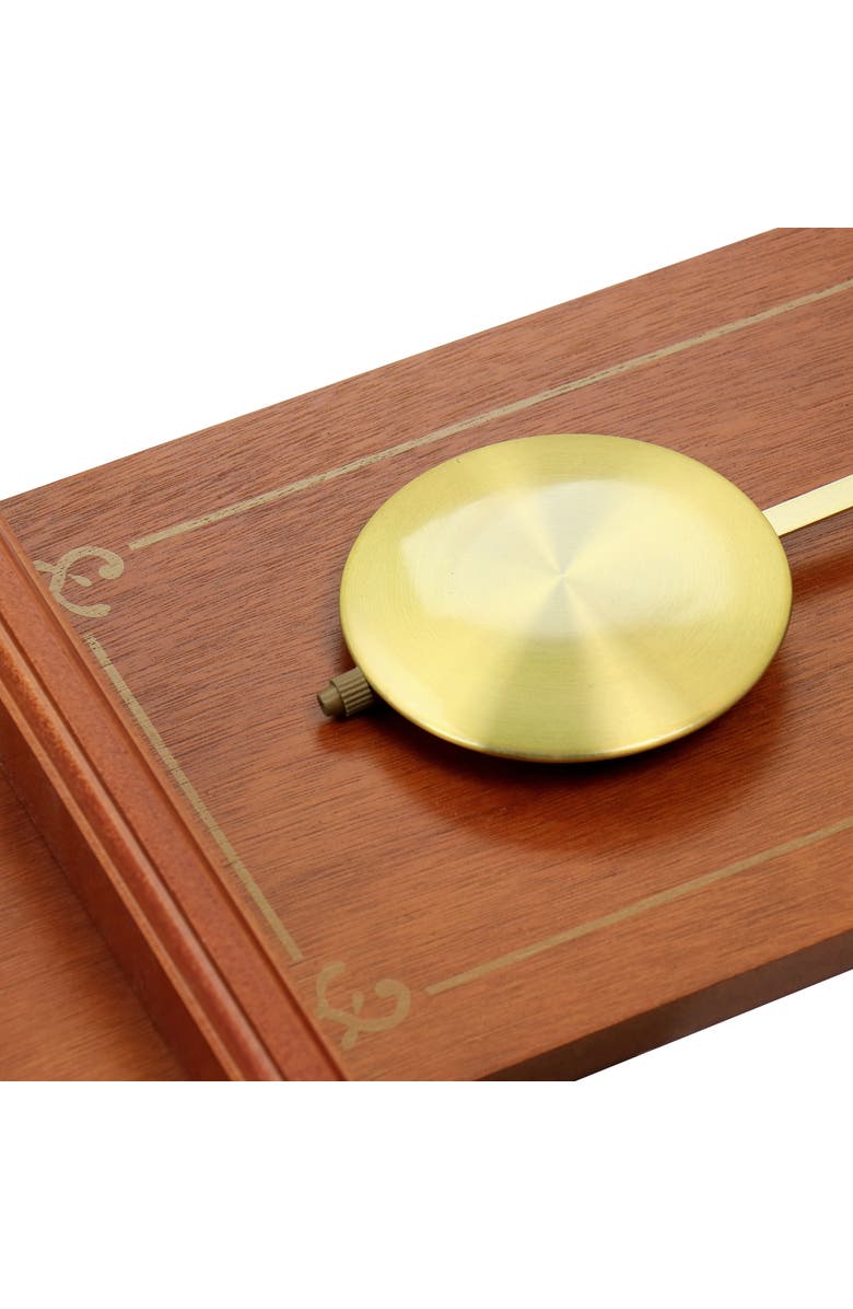 Bedford Clock Collection Olivia 24.5in Cherry Wood Chiming Pendulum Wall Clock, Alternate, color, Cherry Oak